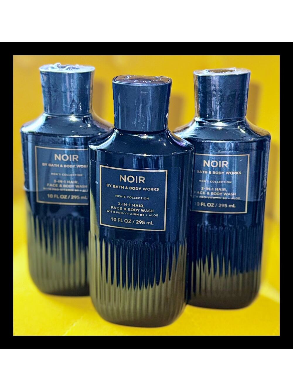 Bath & Body Works Noir Men's 3-in-1 Hair Face Body Wash Shower Gel x3